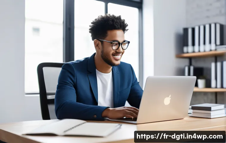 미니멀한 디지털 라이프를 위한 버전 관리 - **Prompt 1: The Serene Digital Workspace**
A young professional, comfortably dressed in casual a...