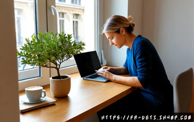 Home 27 디지털 미니멀리즘의 최근 트렌드 분석 - Photorealistic modern Paris apartment workspace illustrating digital minimalism: a middle-aged Frenc...